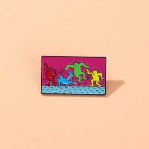 Keith Haring Enamel Lapel Pin.